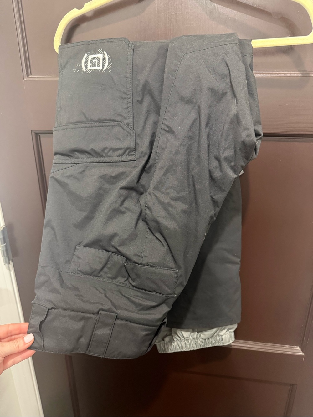 Burton Black Cargo Snowboarding Pants with Pocket Detail - Like New